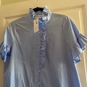 First Love Sky Blue Men's Ruffle Shirt